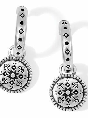 NWT Brighton Silver Plated Mosaic Post Hoop Earrings